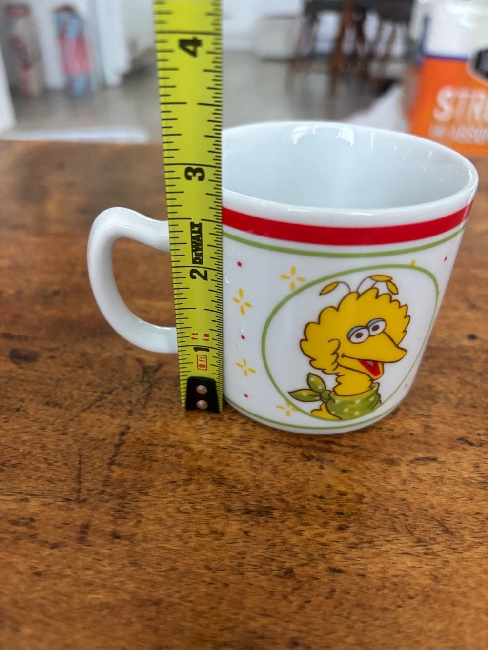 Vintage Sesame Street Porcelain Mug Kids Cartoon Big Bird Cookie Monster